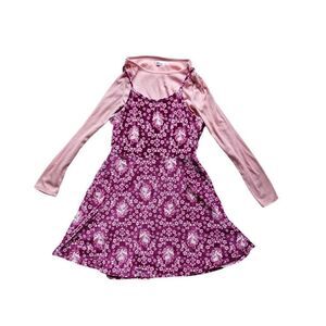 y2k faux-layered velvet mini dress
